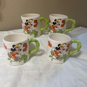Vintage Mickey Mouse Jack In The Beanstalk Mugs